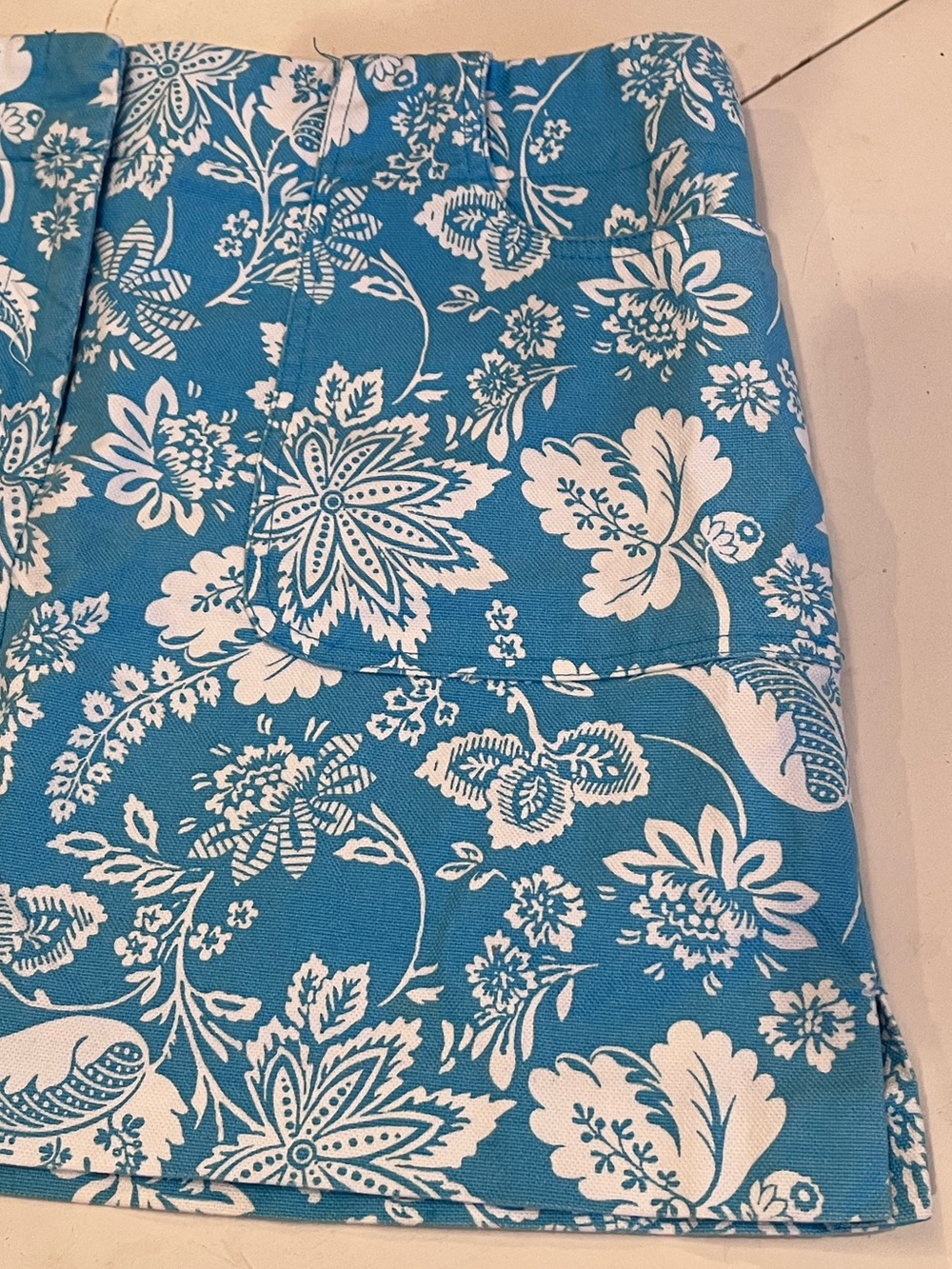 Vintage Y2K Express Blue & White Floral Tropical Mini Skirt 7/8 - Picture 6 of 7
